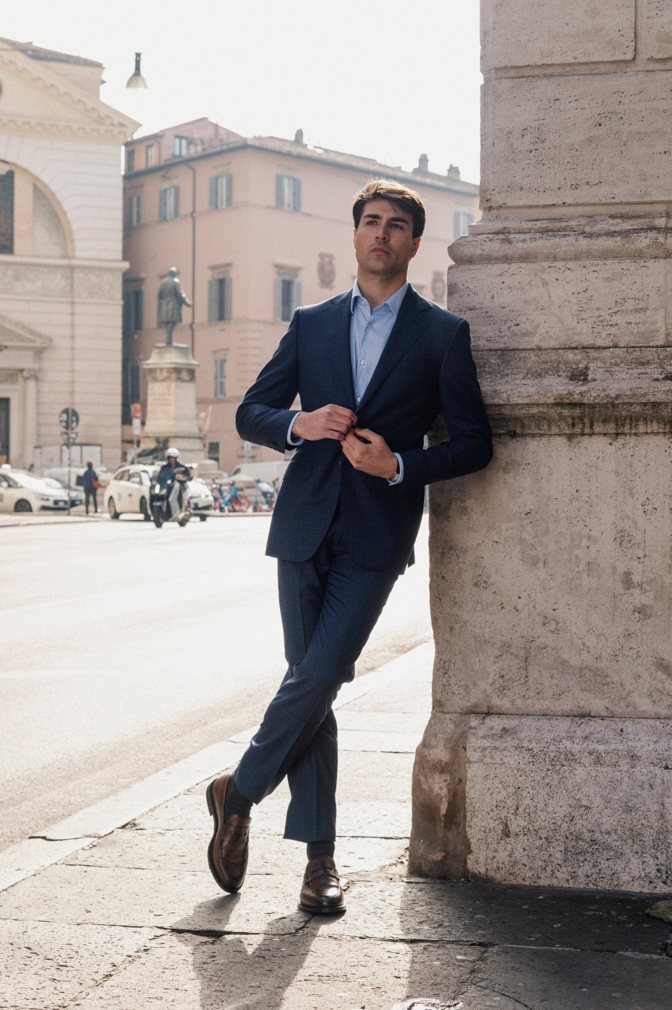 HENRY SARTORIAL HERITAGE Zegna Traveller™ Check Suit NAVY REG - Henry BucksSuits23AW230006 - NAVY - R - 48