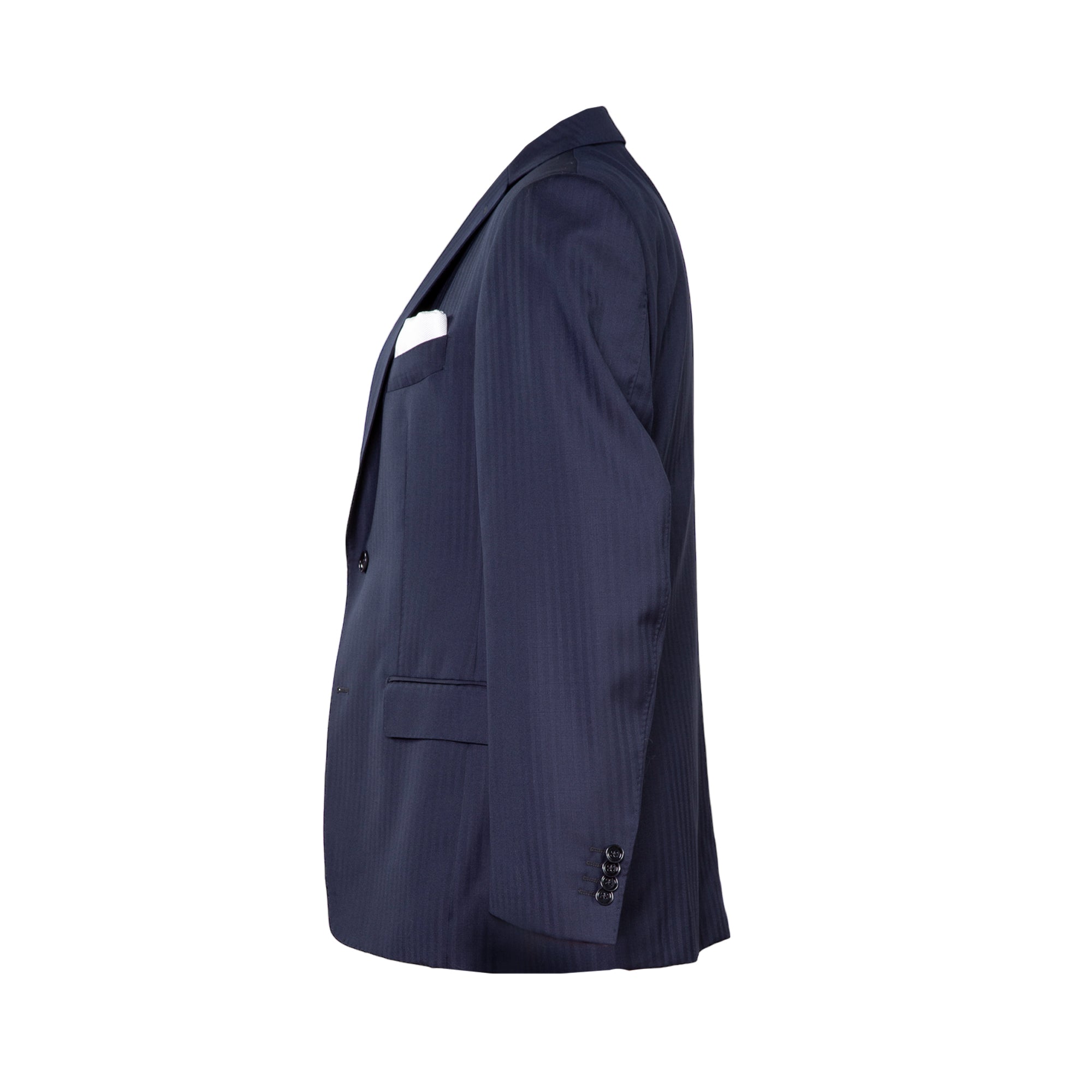 HENRY SARTORIAL Herringbone Suit NAVY REG - Henry BucksSuits23AW231209 - NAVY - R - 48