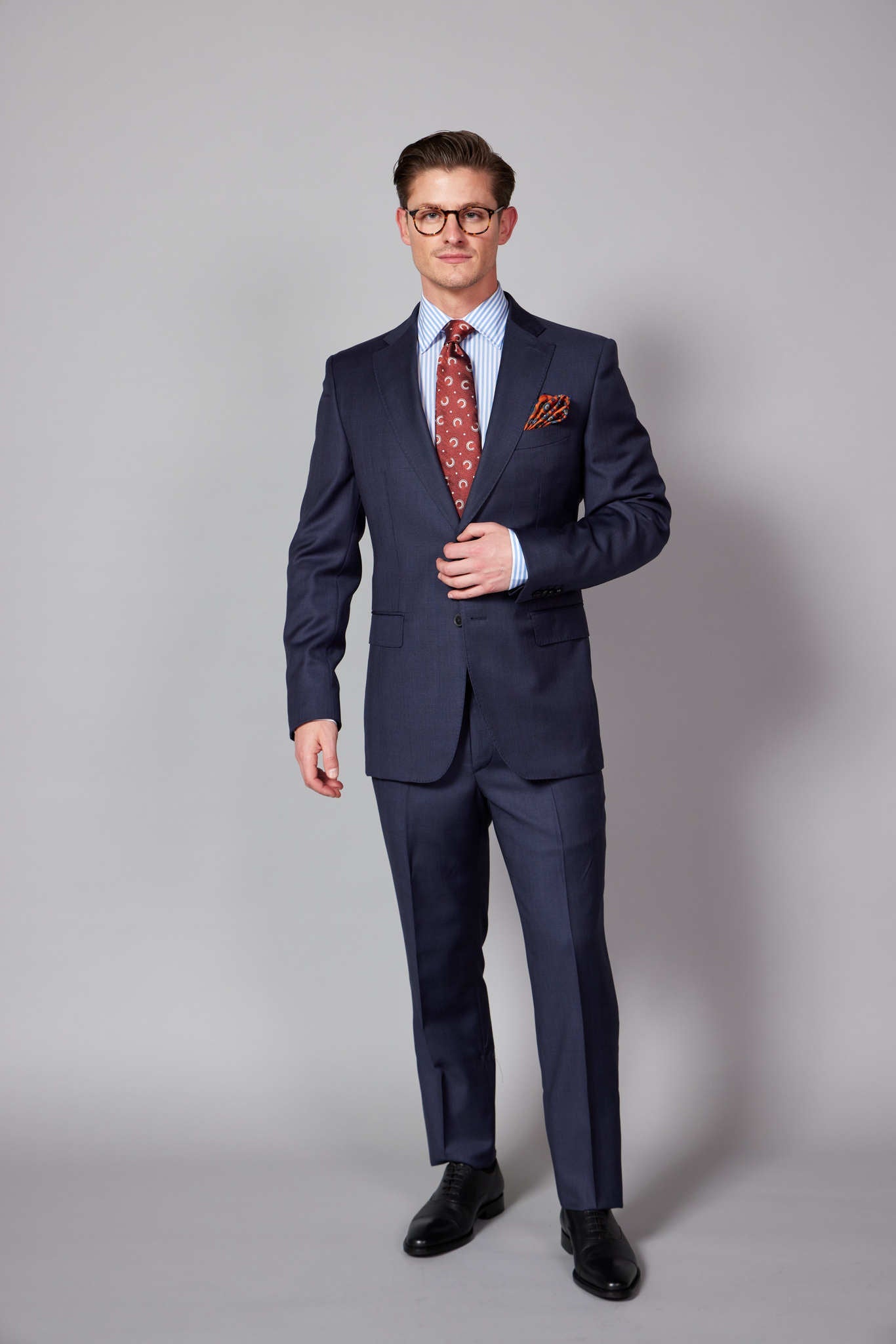 HENRY SARTORIAL Large Check NAVY REG - Henry BucksSuits23SS230018 - NAVY - R - 48