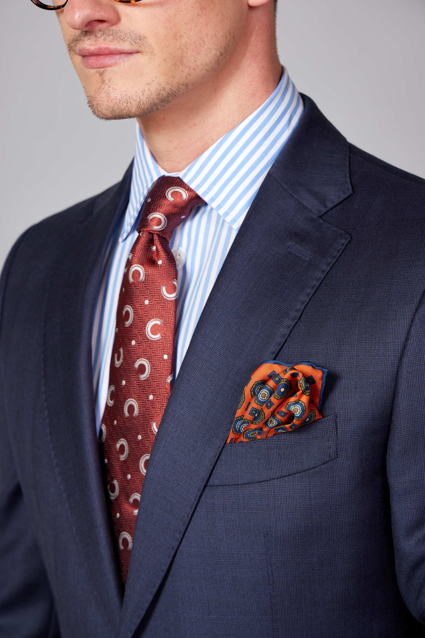 HENRY SARTORIAL Large Check NAVY REG - Henry BucksSuits23SS230018 - NAVY - R - 48