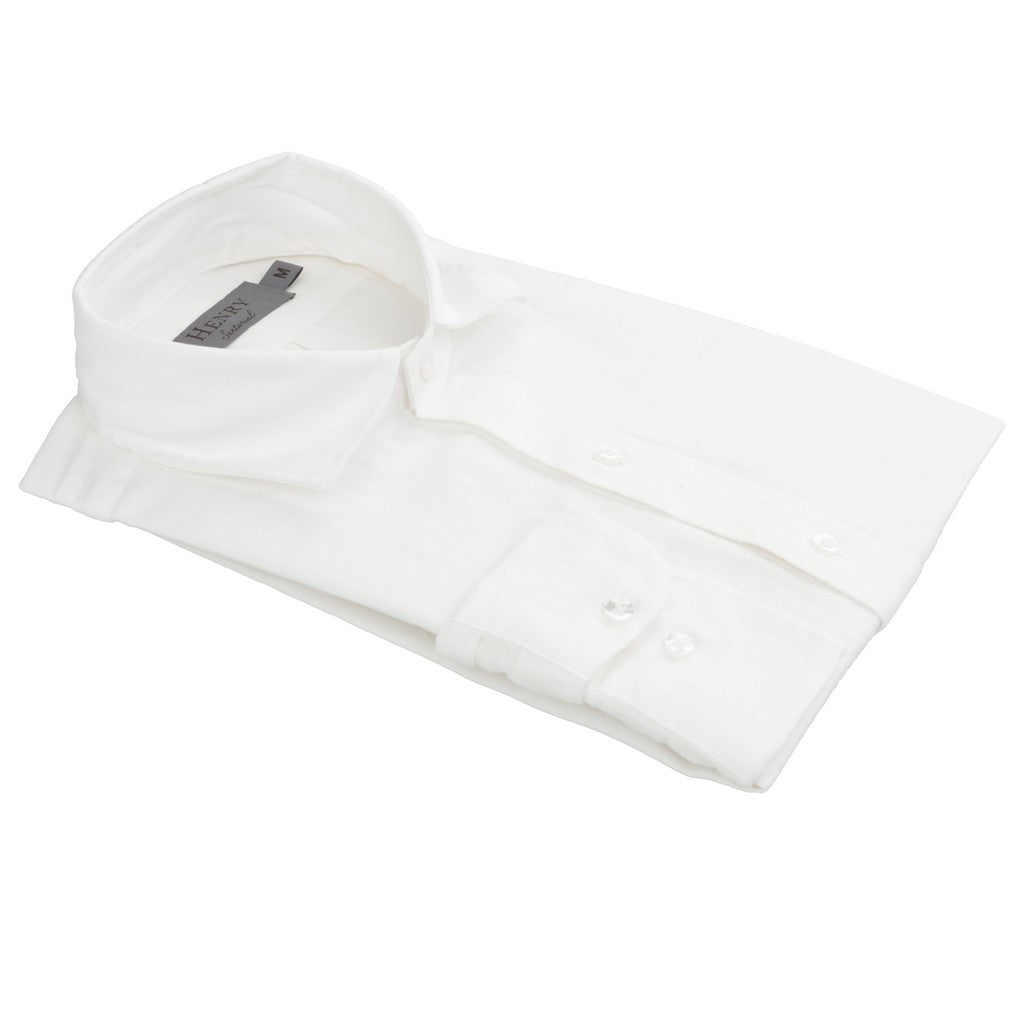 HENRY SARTORIAL Linen Classic Fit Shirt WHITE - Henry Bucks