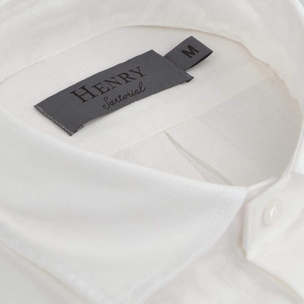 HENRY SARTORIAL Linen Classic Fit Shirt WHITE - Henry Bucks