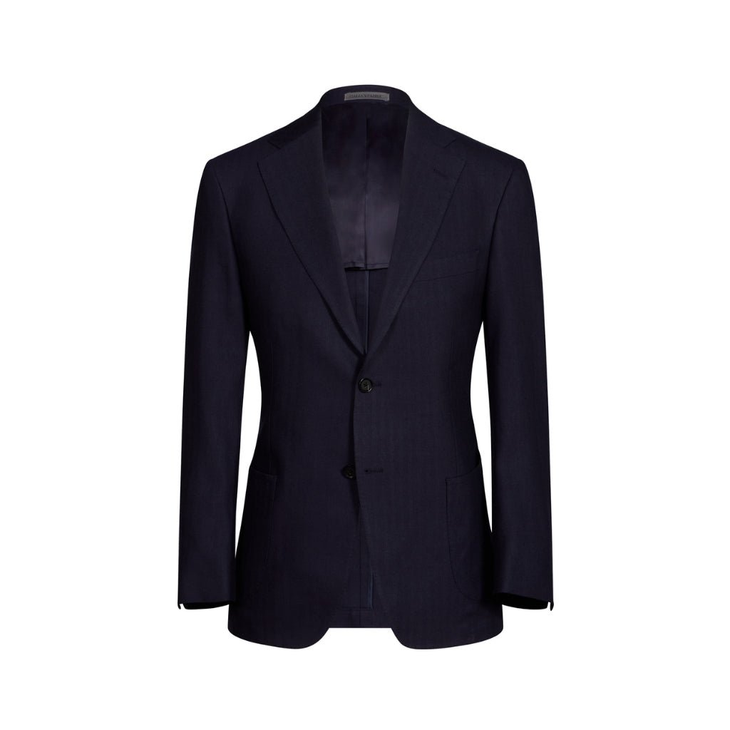 HENRY SARTORIAL Linen Herringbone Soft Blazer NAVY REG - Henry Bucks