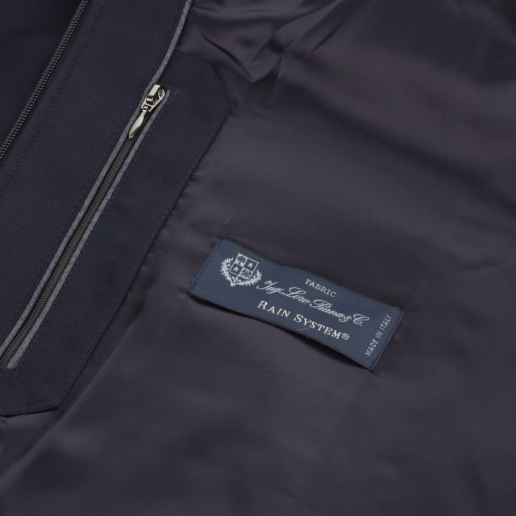 HENRY SARTORIAL Loro Piana Merino Bomber Jacket NAVY REG - Henry Bucks