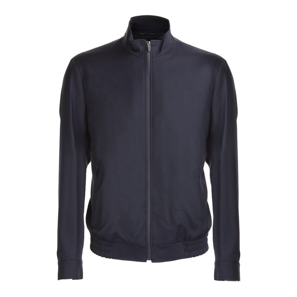 HENRY SARTORIAL Loro Piana Merino Bomber Jacket NAVY REG - Henry Bucks