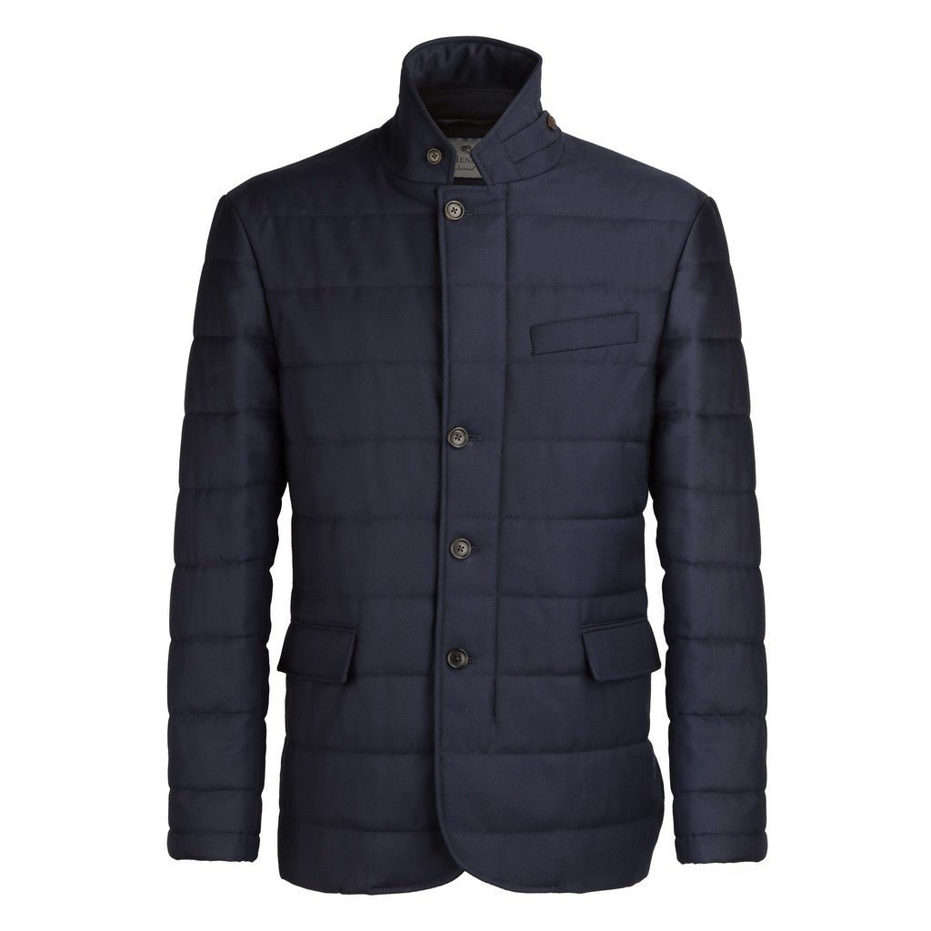 HENRY SARTORIAL Loro Piana Merino Puffer Jacket NAVY REG - Henry Bucks