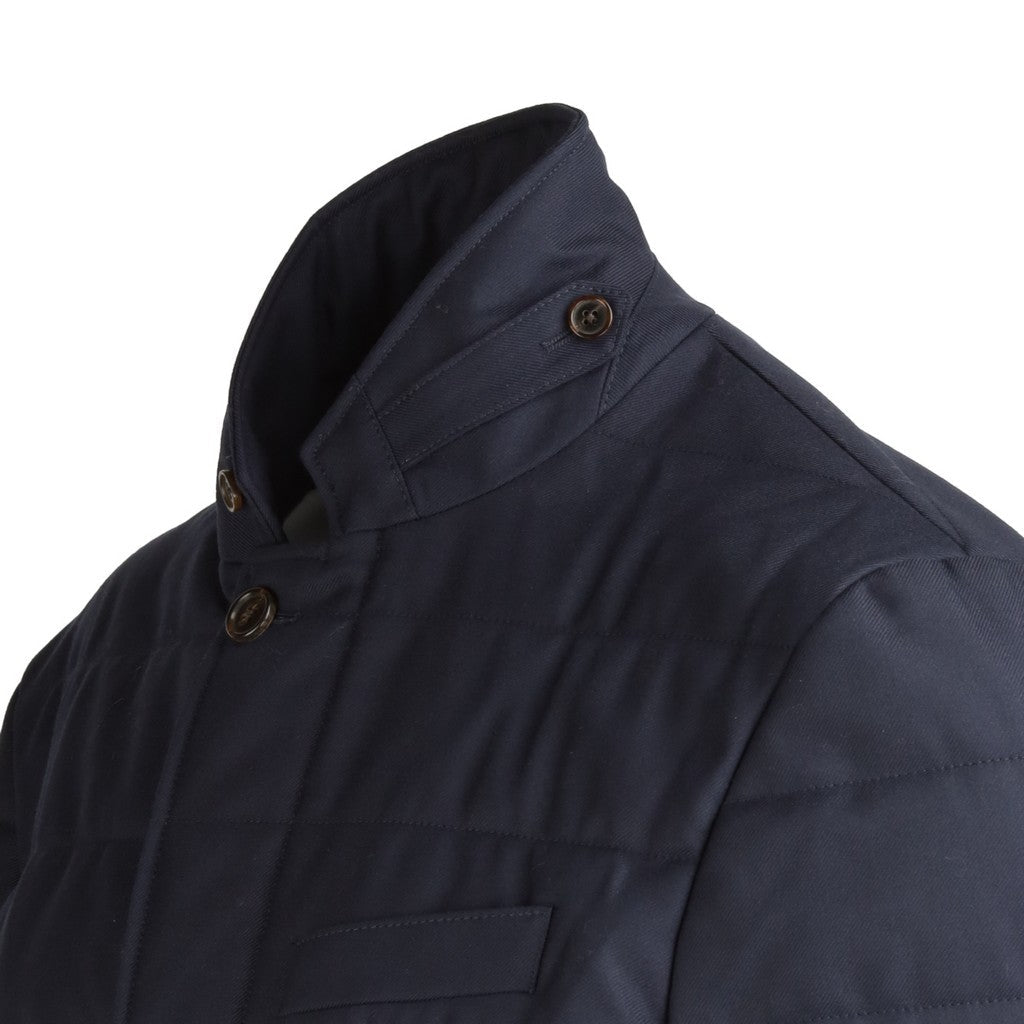 HENRY SARTORIAL Loro Piana Merino Puffer Jacket NAVY REG - Henry Bucks
