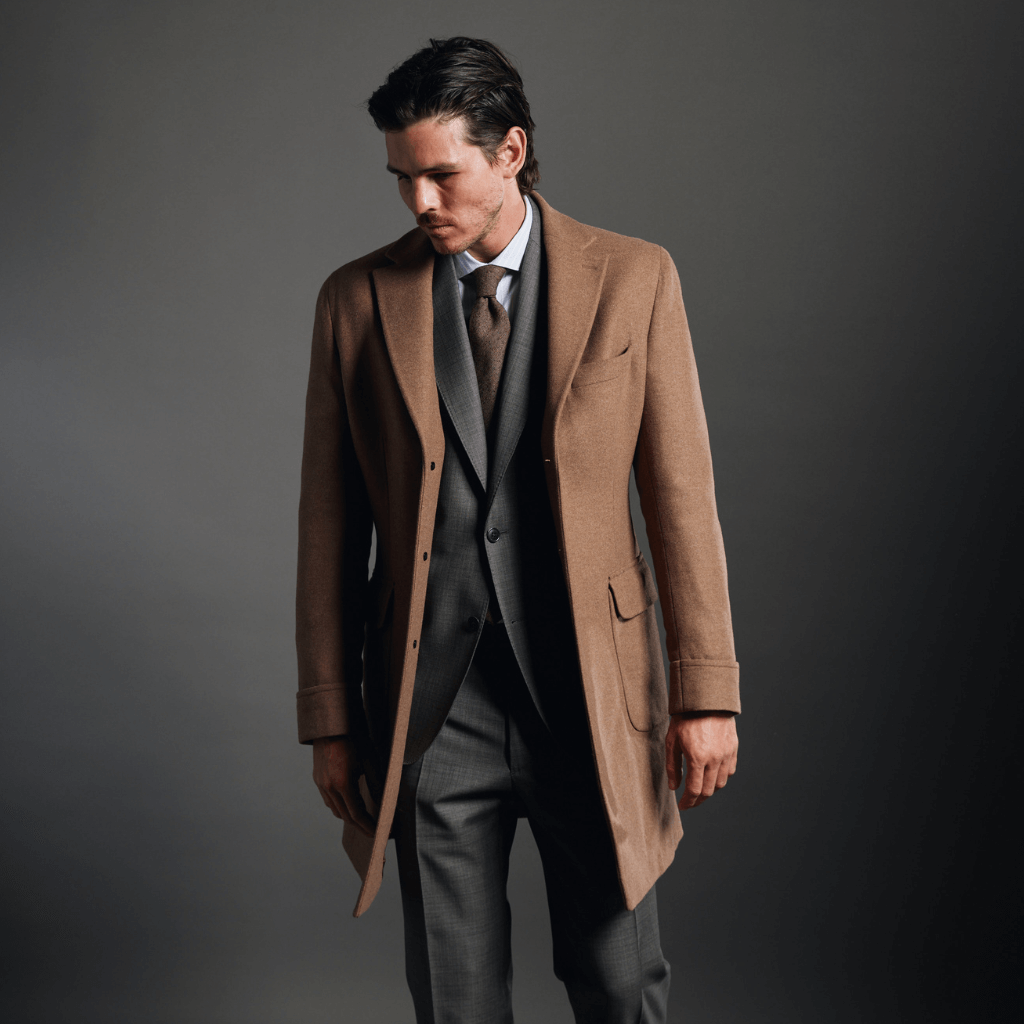 HENRY SARTORIAL Loro Piana Single Breasted Cashmere Overcoat CAMEL - Henry Bucks