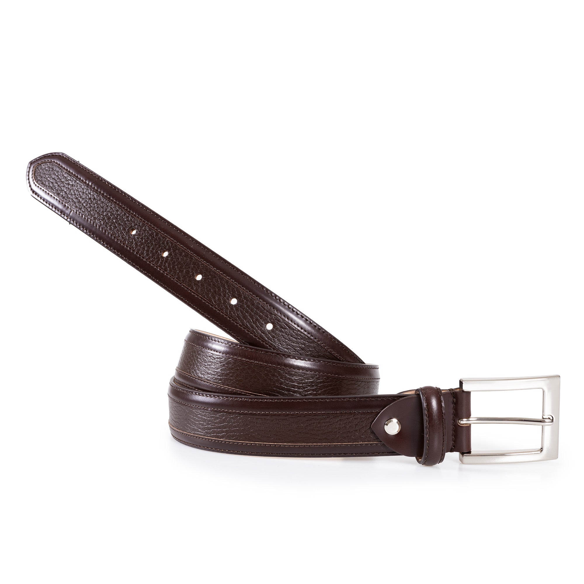 HENRY SARTORIAL Marsden Two - Tone Belt DARK BROWN - Henry BucksBelts68AW240001 - DKBN - 34"