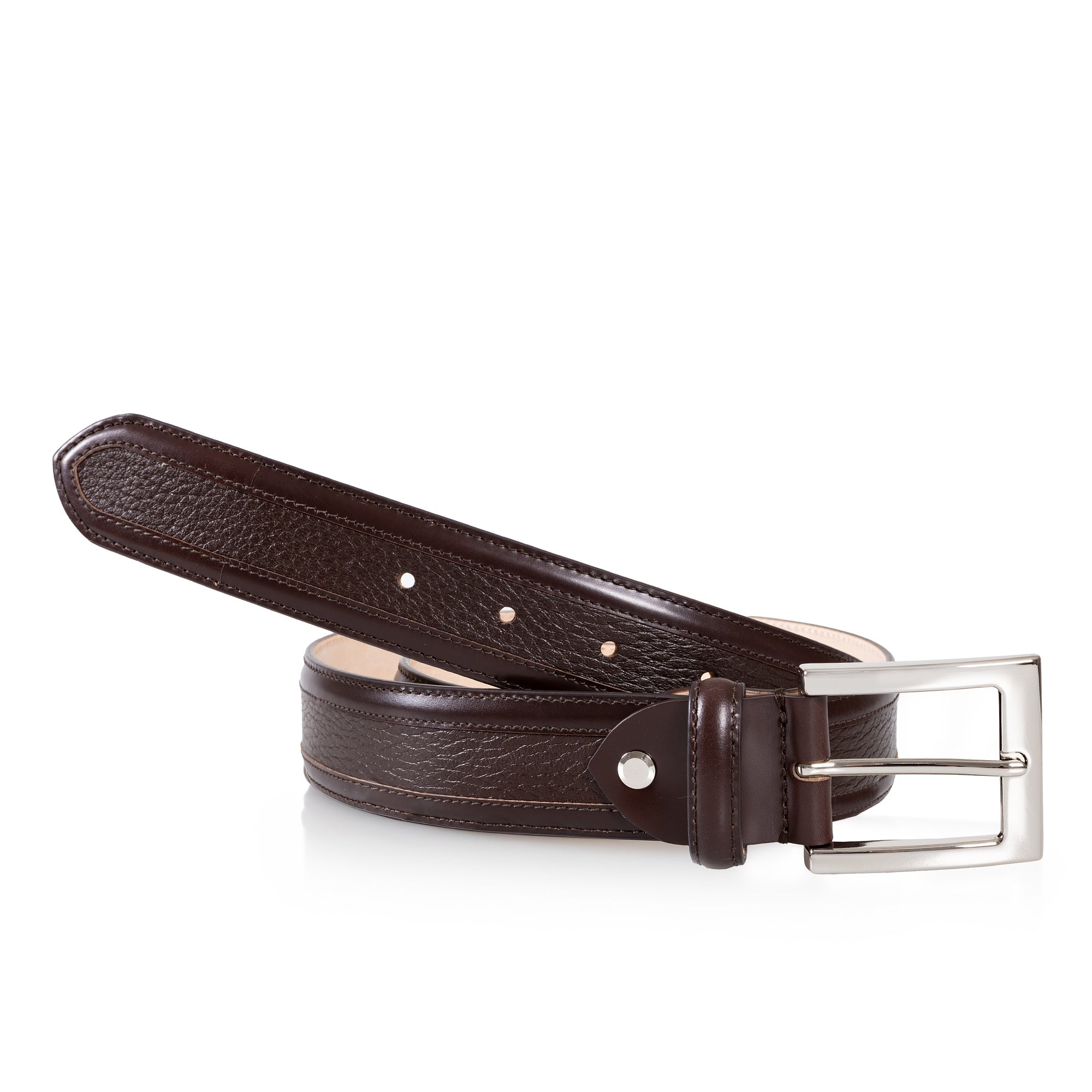 HENRY SARTORIAL Marsden Two - Tone Belt DARK BROWN - Henry BucksBelts68AW240001 - DKBN - 34"