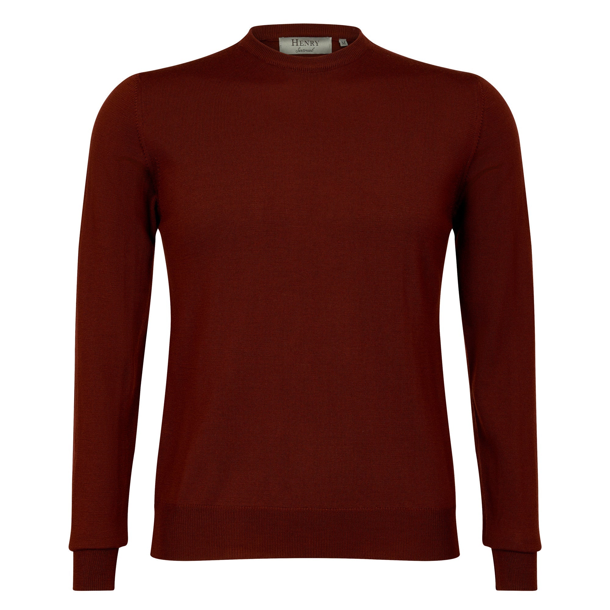 HENRY SARTORIAL Merino Crew Neck Knit MAROON - Henry BucksKnitwear46AW227004 - MARN - SM