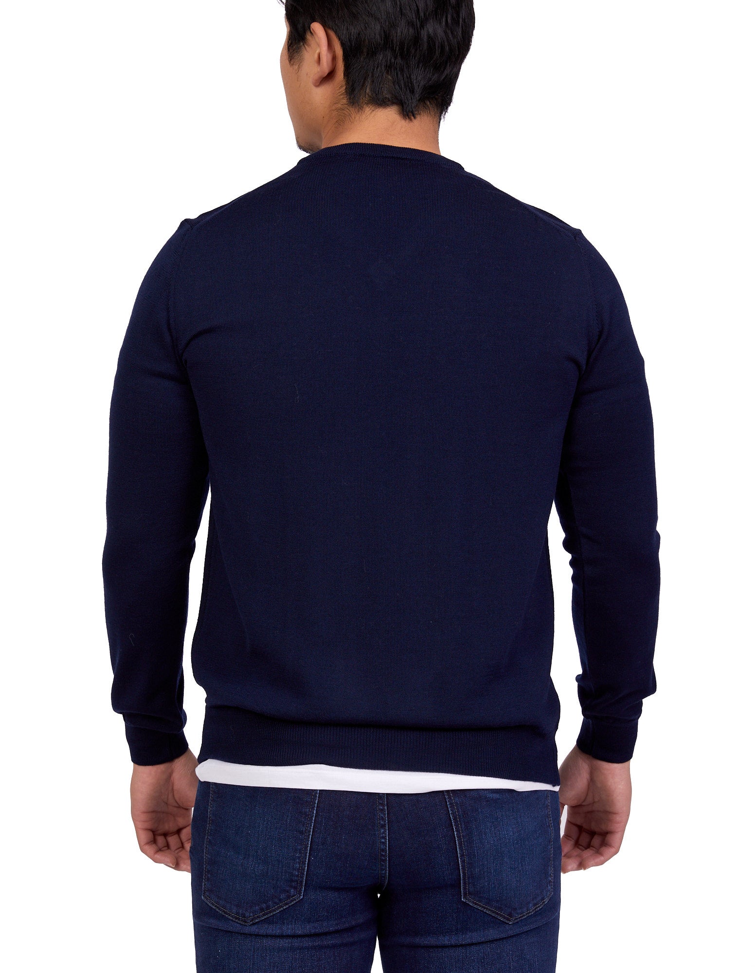 HENRY SARTORIAL Merino V - Neck Knit NAVY - Henry BucksKnitwear46AW227007 - NAVY - SM