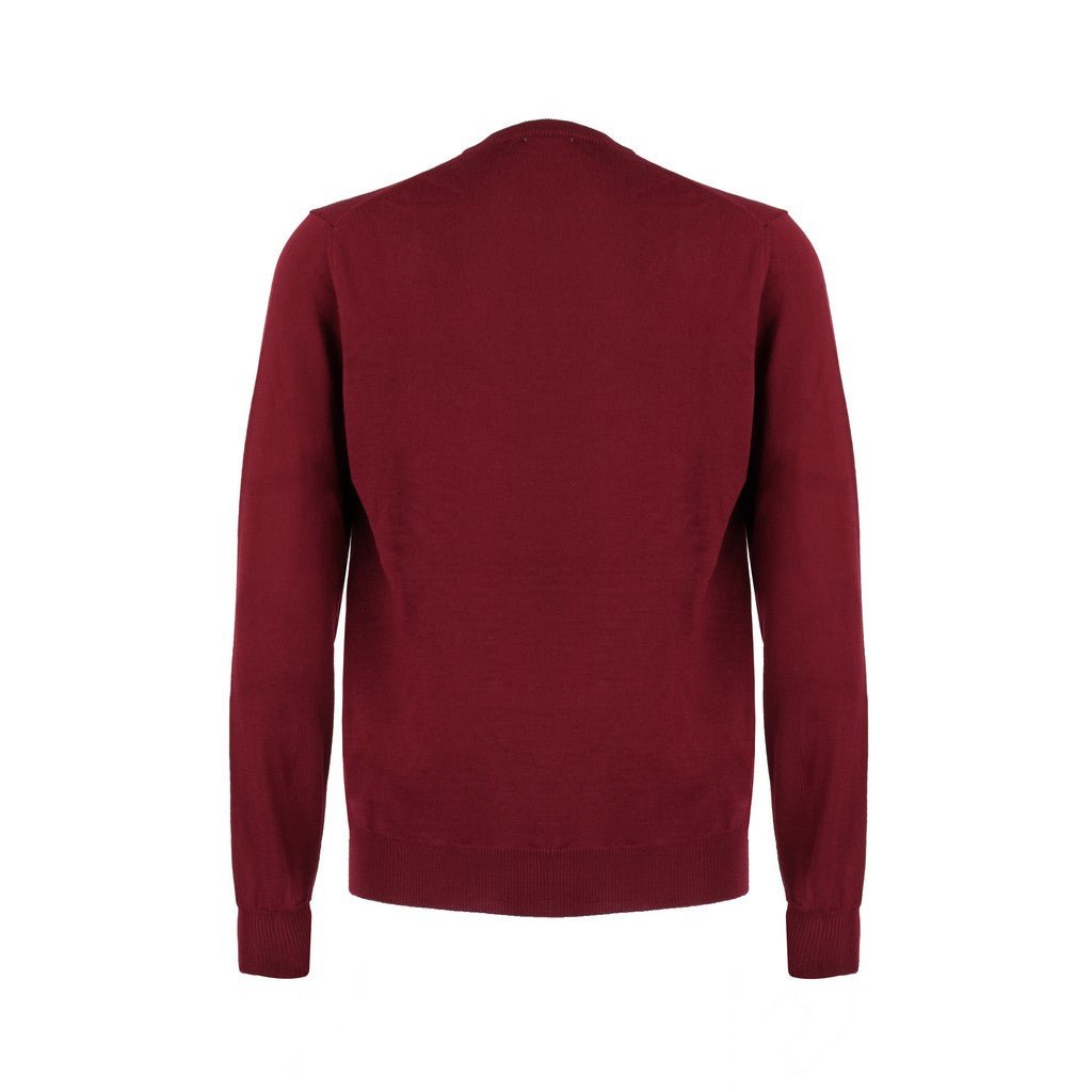 Henry Sartorial Merino Wool Crew Neck Knit RED - Henry Bucks