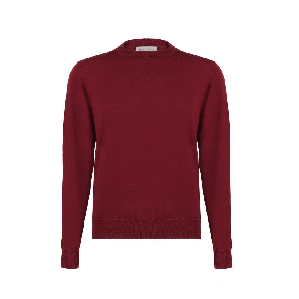 Henry Sartorial Merino Wool Crew Neck Knit RED - Henry Bucks