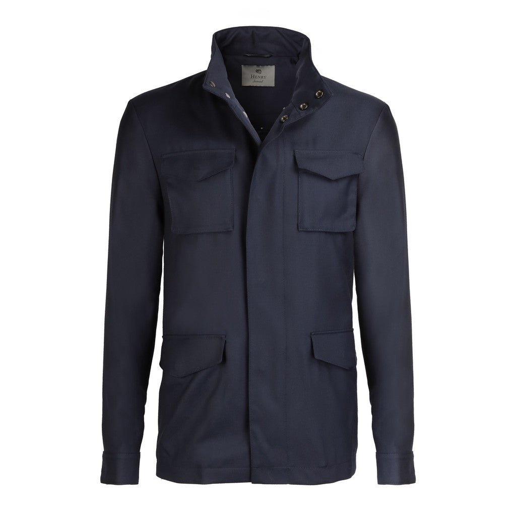 HENRY SARTORIAL Merino Wool Field Jacket NAVY REG - Henry Bucks