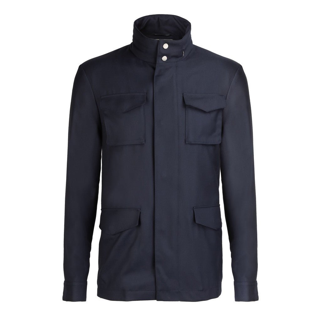 HENRY SARTORIAL Merino Wool Field Jacket NAVY REG - Henry Bucks