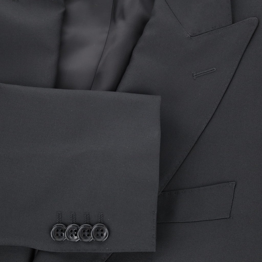 HENRY SARTORIAL Merino Wool Peak Lapel Suit BLACK - Henry Bucks