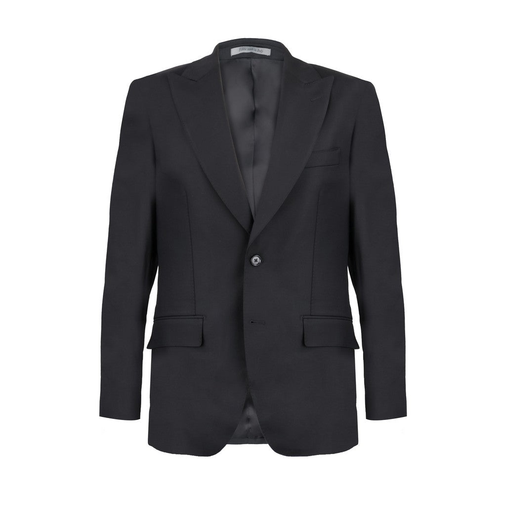 HENRY SARTORIAL Merino Wool Peak Lapel Suit BLACK - Henry Bucks