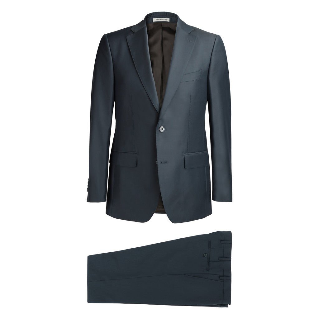 HENRY SARTORIAL Merino Wool Single Breasted Business Suit DARK GREEN REG - Henry Bucks