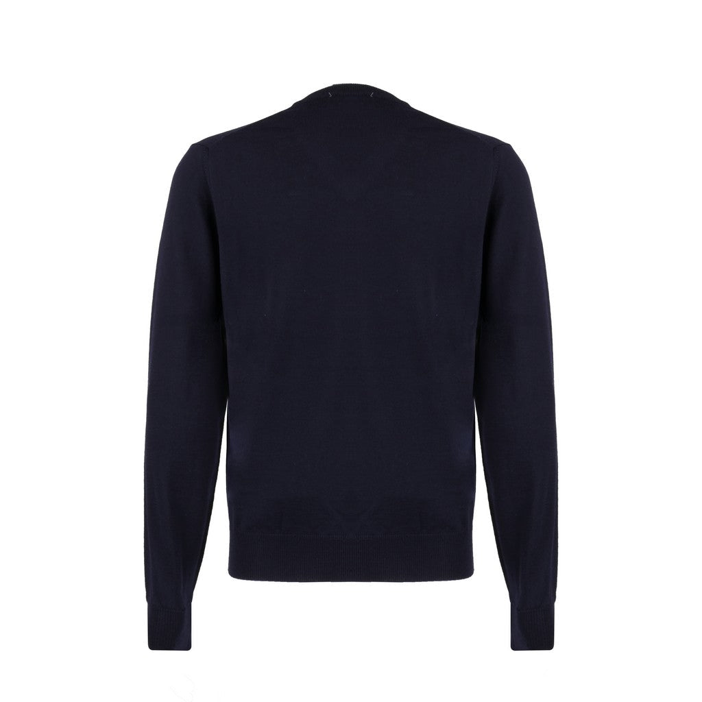 Henry Sartorial Merino Wool V Neck Knit NAVY - Henry Bucks