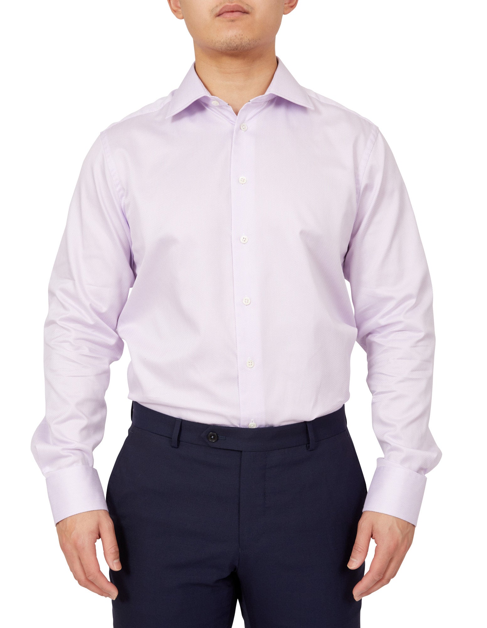 HENRY SARTORIAL Micro Stripe Shirt Classic LILAC - Henry BucksShirts01SS220025 - LILAC - 43