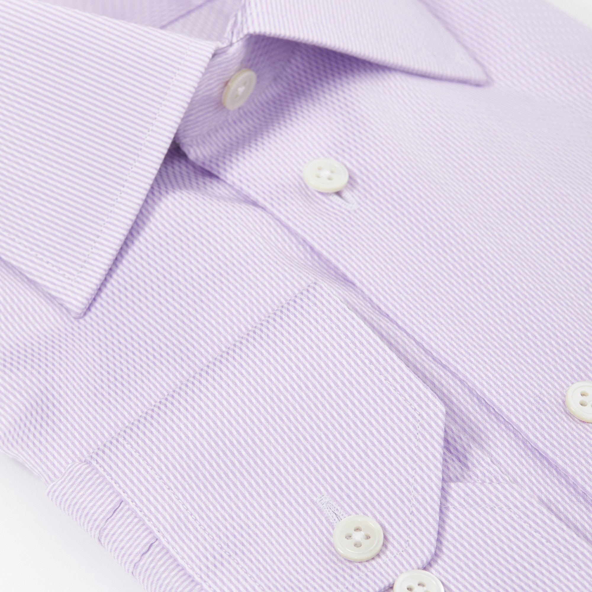 HENRY SARTORIAL Micro Stripe Shirt Classic LILAC - Henry BucksShirts01SS220025 - LILAC - 43