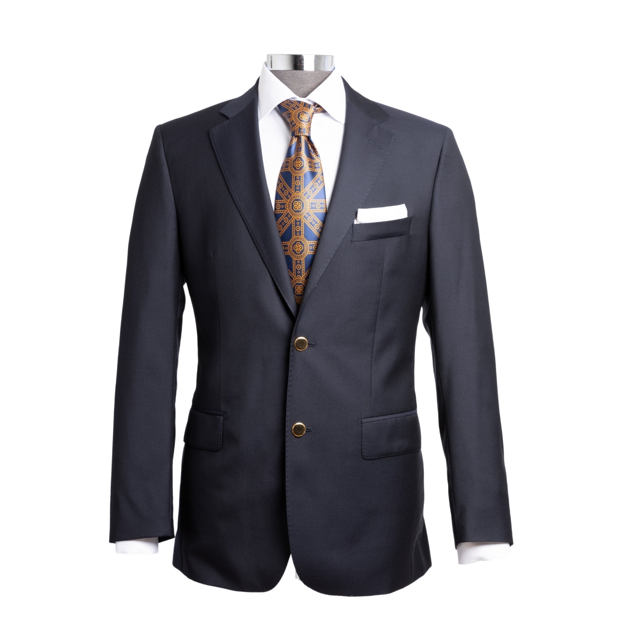 HENRY SARTORIAL Milan Notch Lapel Zegna Fabric Travel Plain Twill Blazer NAVY REG - Henry BucksBlazers33SS1829 - NAVY - R - 46