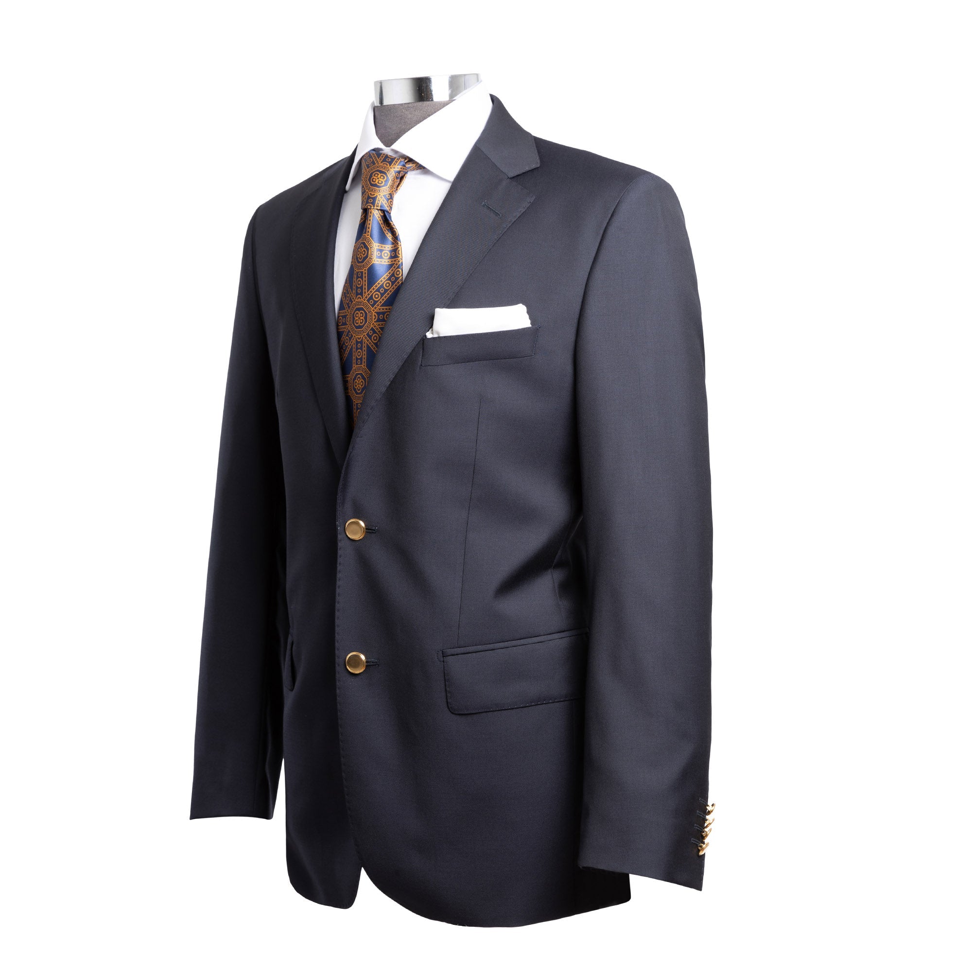 HENRY SARTORIAL Milan Notch Lapel Zegna Fabric Travel Plain Twill Blazer NAVY REG - Henry BucksBlazers33SS1829 - NAVY - R - 46