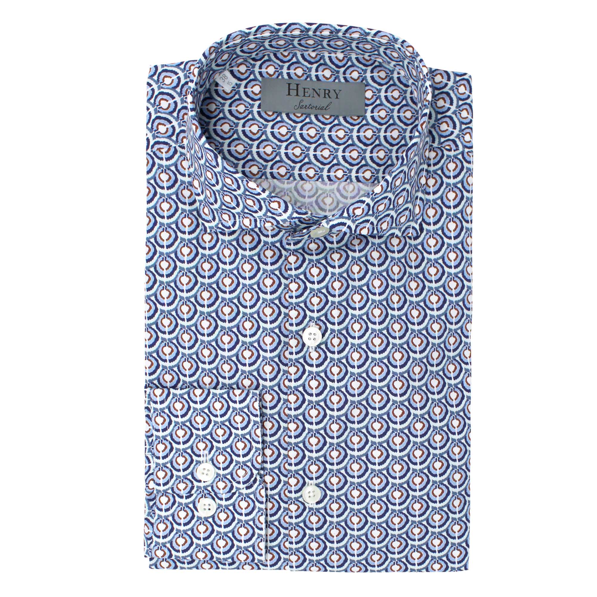 HENRY SARTORIAL MOTIF SHIRT - Henry BucksShirts38XS19034 - MLTI - SM