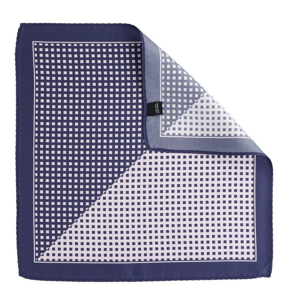 HENRY SARTORIAL Multi Pattern Silk Pocket Square NAVY/PINK - Henry Bucks