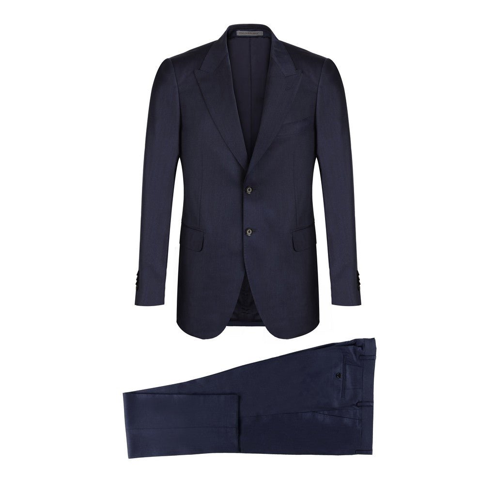 HENRY SARTORIAL Must Peak Lapel 2 Button Suit NAVY REG - Henry Bucks