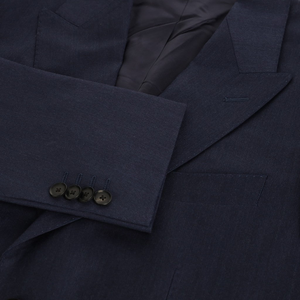 HENRY SARTORIAL Must Peak Lapel 2 Button Suit NAVY REG - Henry Bucks