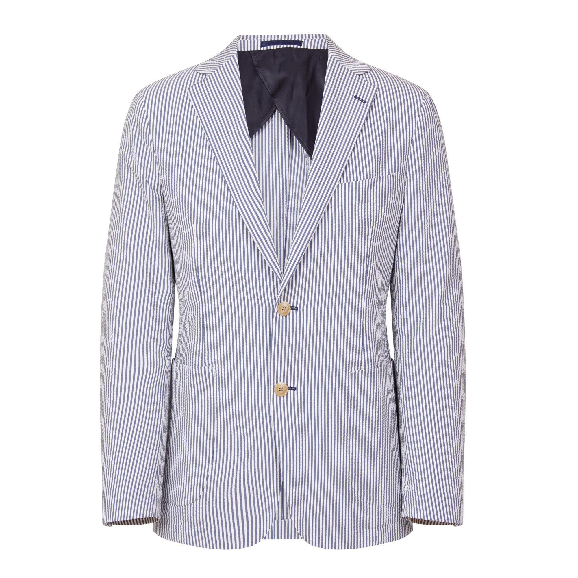 HENRY SARTORIAL Orleans Seersucker Jacket NAVY/WHITE REG - Henry BucksBlazers38SS220029 - NVWH - R - 46