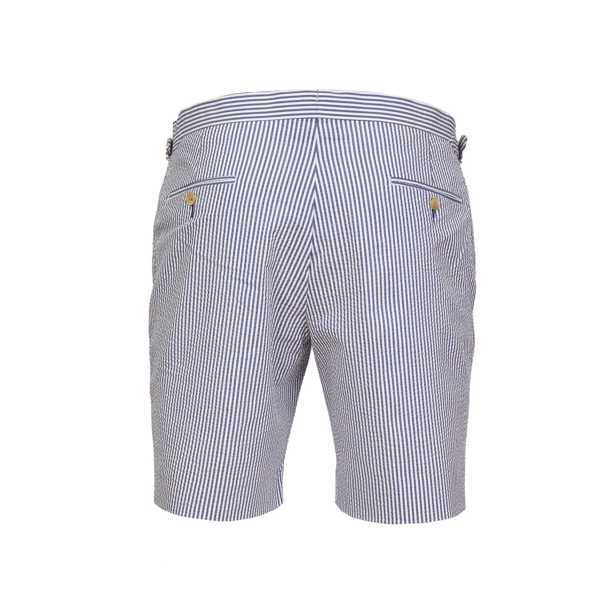 HENRY SARTORIAL Orleans Seersucker Shorts NAVY/WHITE REG - Henry BucksShorts38SS220030 - NVWH - R - 30