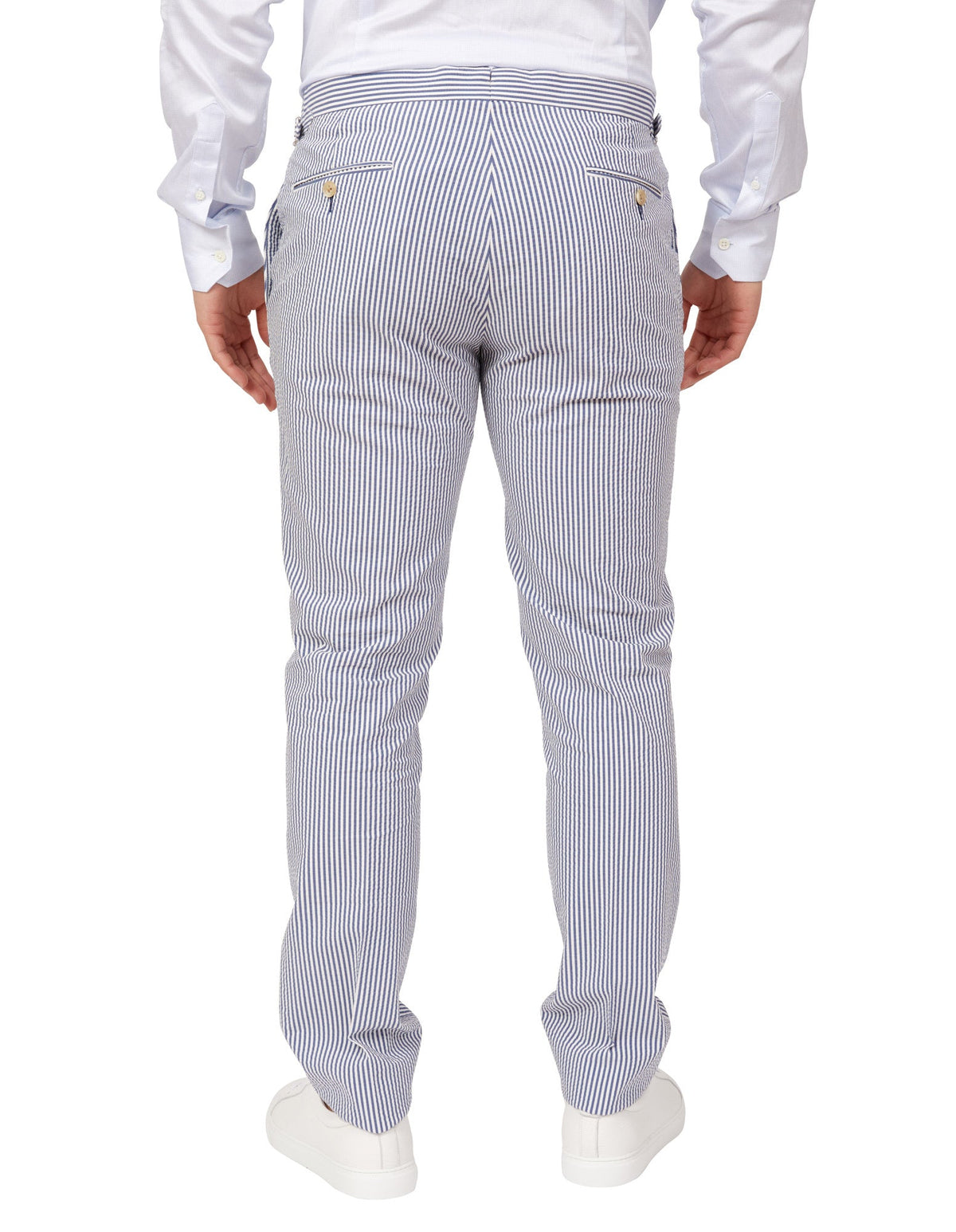 HENRY SARTORIAL Orleans Seersucker Trousers NAVY/WHITE REG - Henry BucksTrouser - Formal38SS220032 - NVWH - R - 30