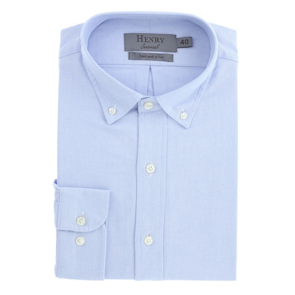 HENRY SARTORIAL Oxford Single Cuff Shirt SKY BLUE - Henry Bucks