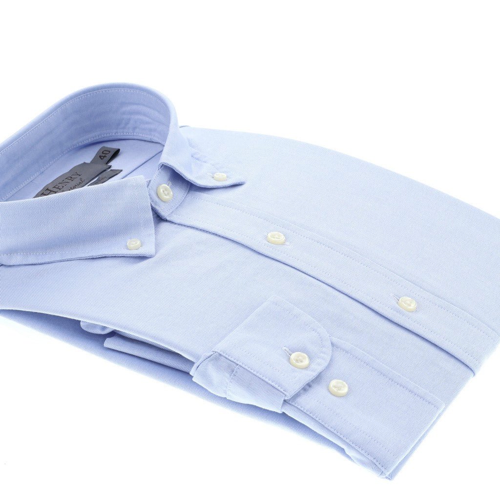 HENRY SARTORIAL Oxford Single Cuff Shirt SKY BLUE - Henry Bucks