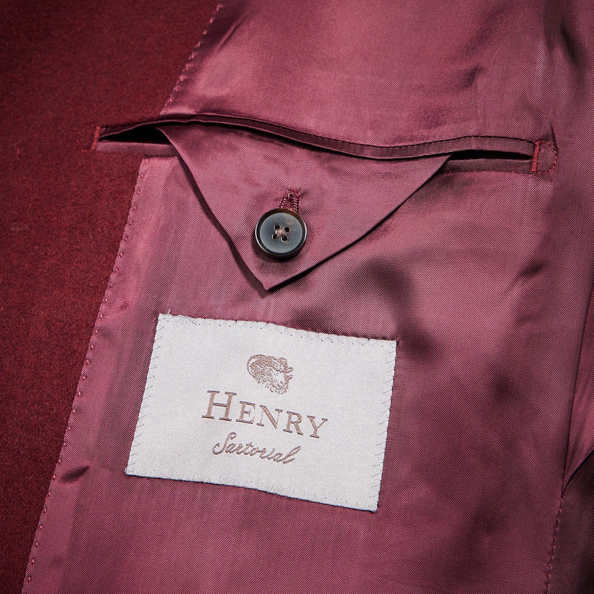 HENRY SARTORIAL Peak Lapel Blazer WINE RED REG - Henry BucksBlazers64AW240009 - WINERED - R - 48