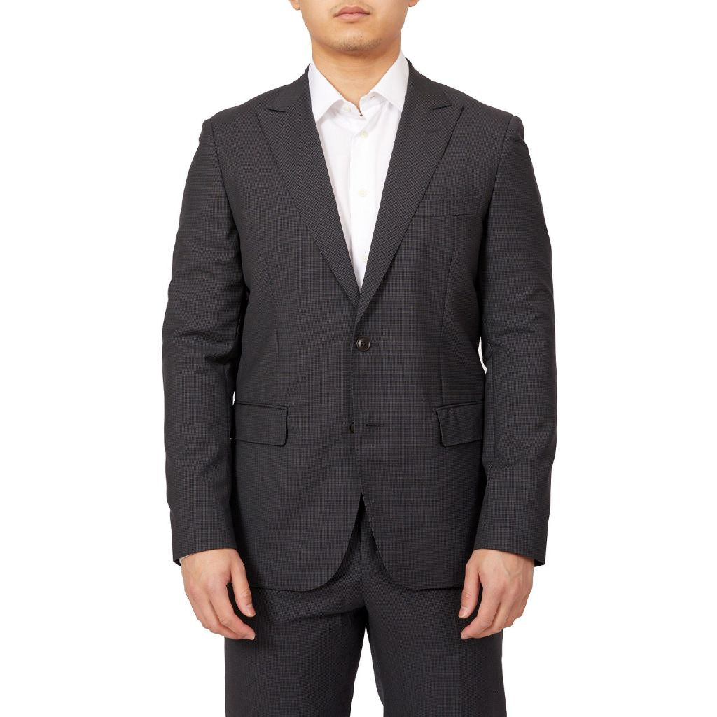 HENRY SARTORIAL Peak Lapel Micro Check Suit GREY LG - Henry BucksSuits23AW220005 - GREY - L - 52