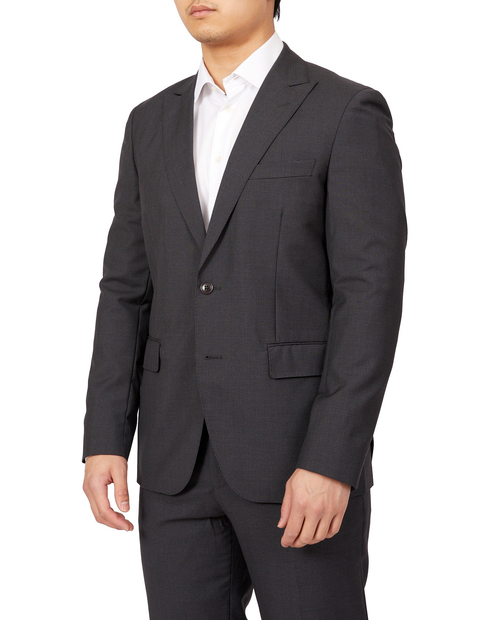 HENRY SARTORIAL Peak Lapel Micro Check Suit GREY LG - Henry BucksSuits23AW220005 - GREY - L - 52