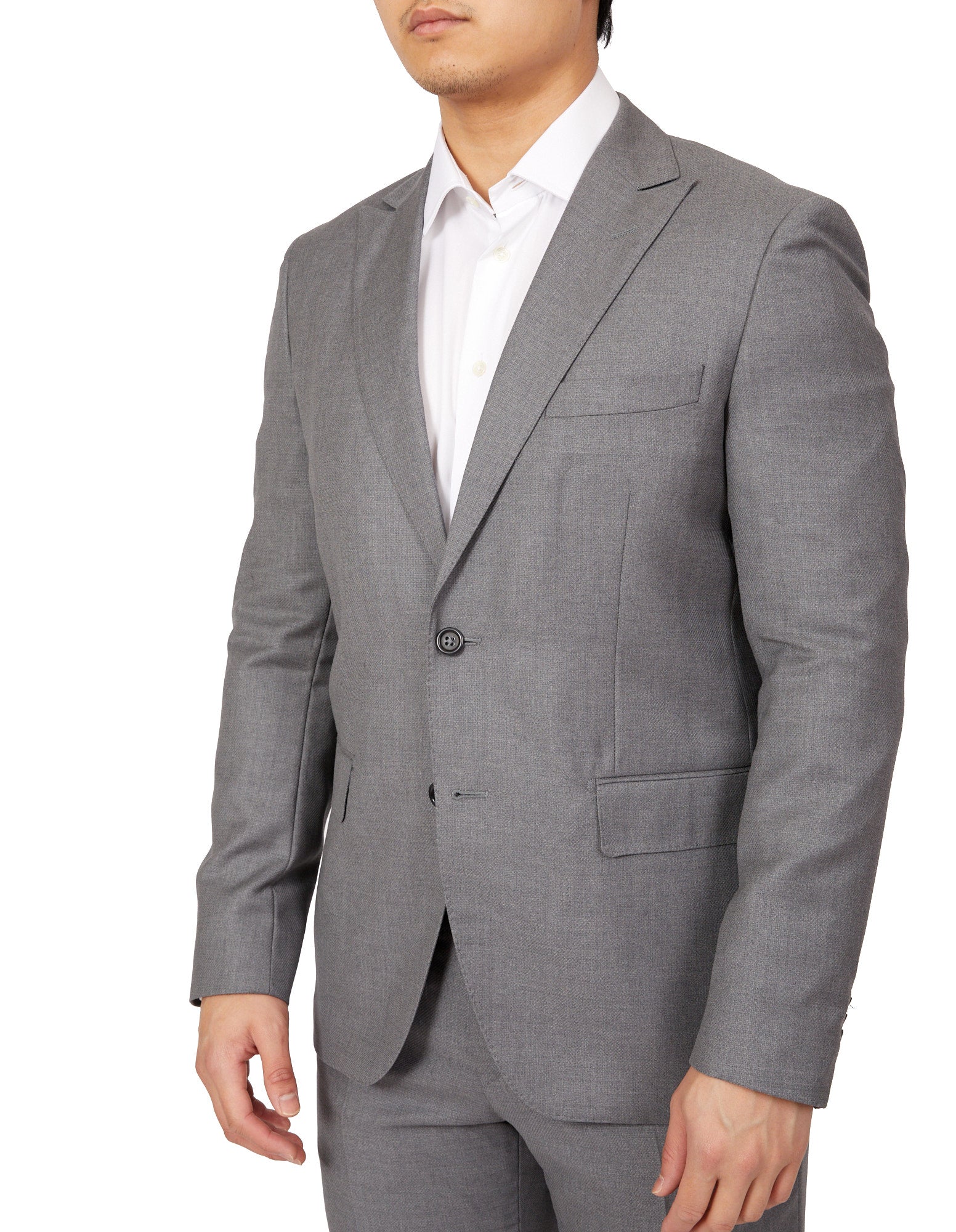 HENRY SARTORIAL Peak Lapel Micro Weave Suit GREY LG - Henry BucksSuits23AW220007 - GREY - L - 54