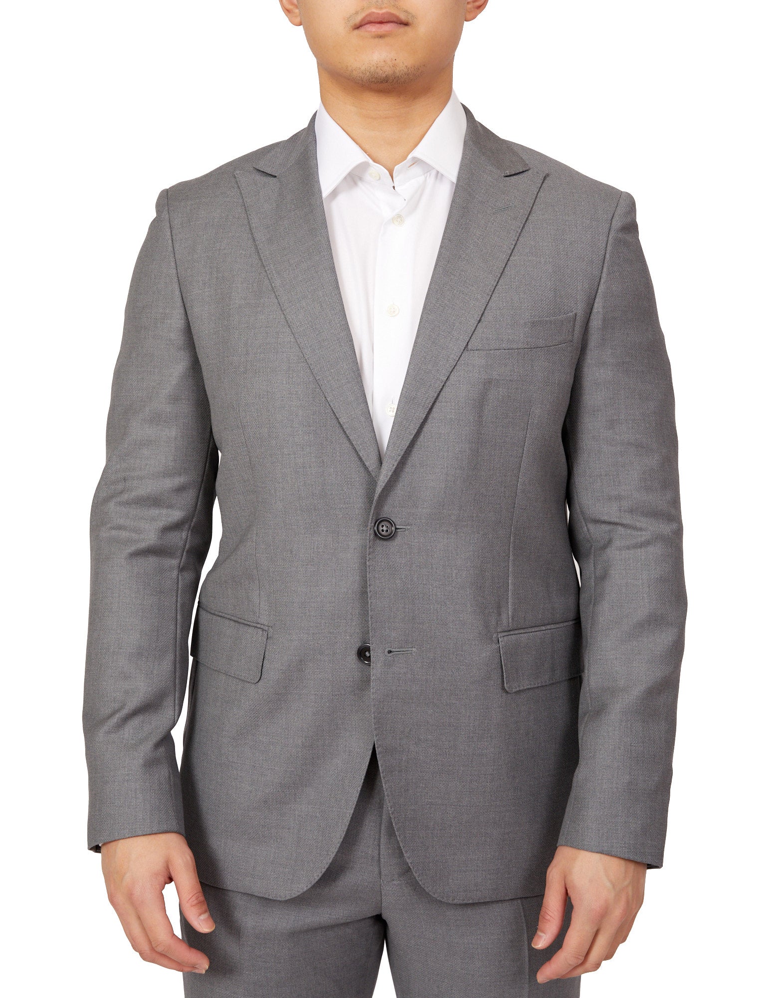 HENRY SARTORIAL Peak Lapel Micro Weave Suit GREY LG - Henry BucksSuits23AW220007 - GREY - L - 54