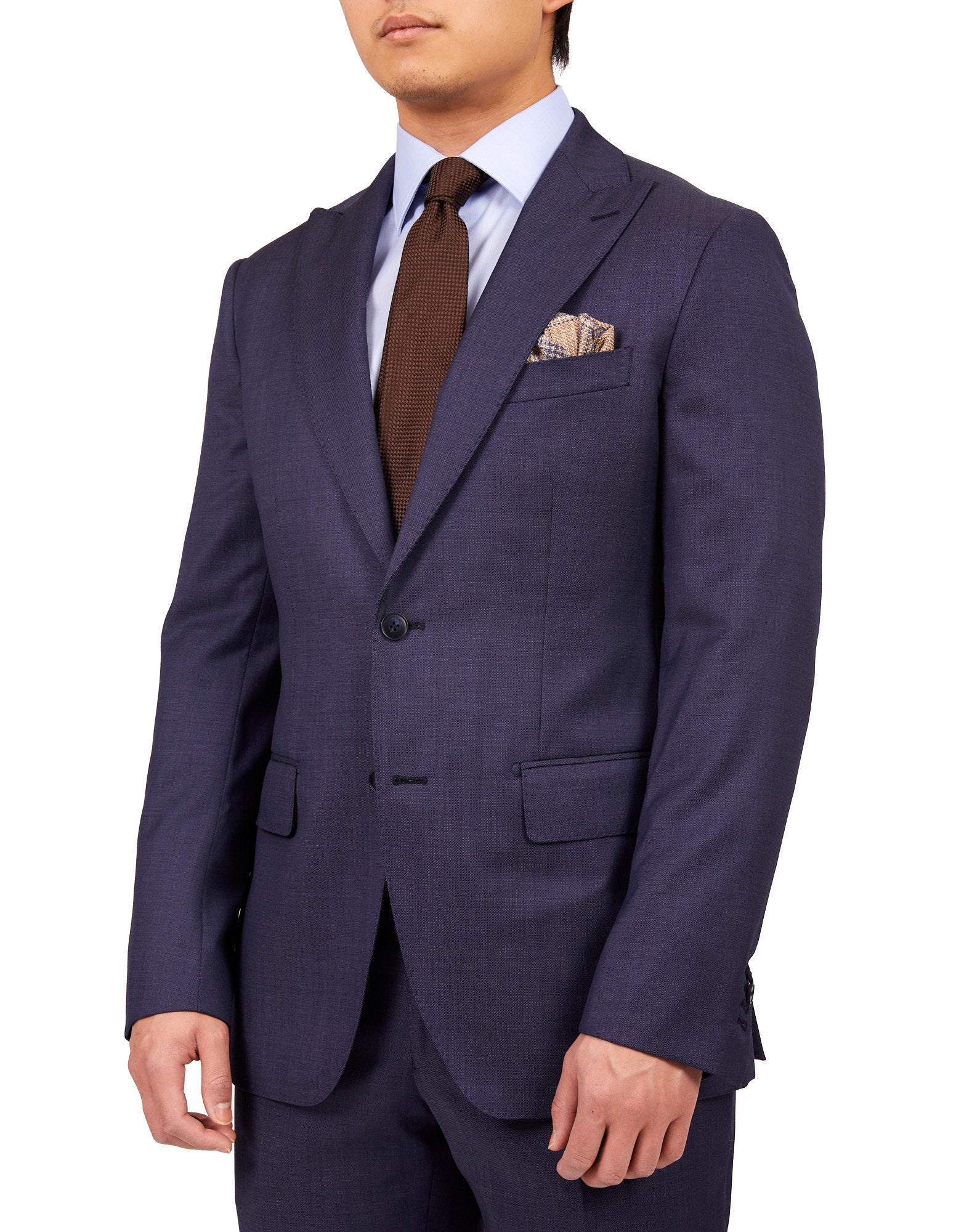 HENRY SARTORIAL Peak Lapel Suit BLUE REG - Henry BucksSuits23SS220010 - BLUE - R - 48