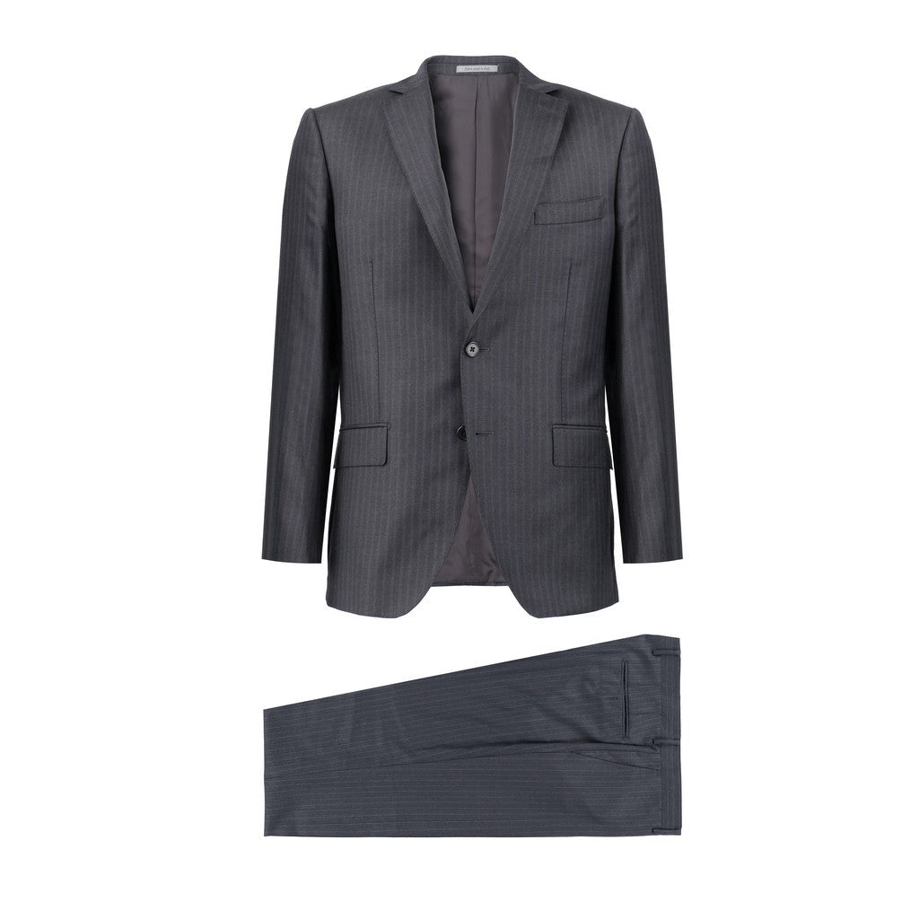 HENRY SARTORIAL Pinstripe Notch lapel Suit CHARCOAL REG - Henry Bucks