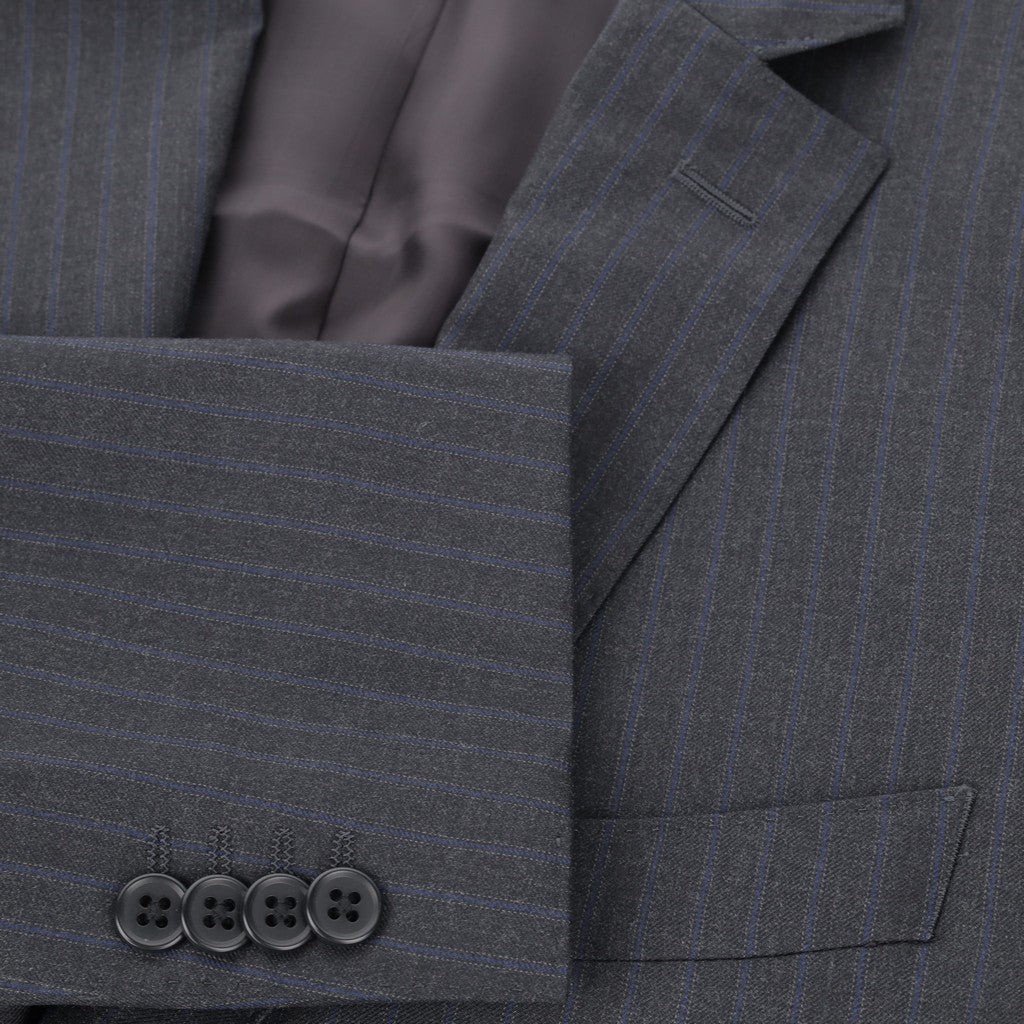 HENRY SARTORIAL Pinstripe Notch lapel Suit CHARCOAL REG - Henry Bucks