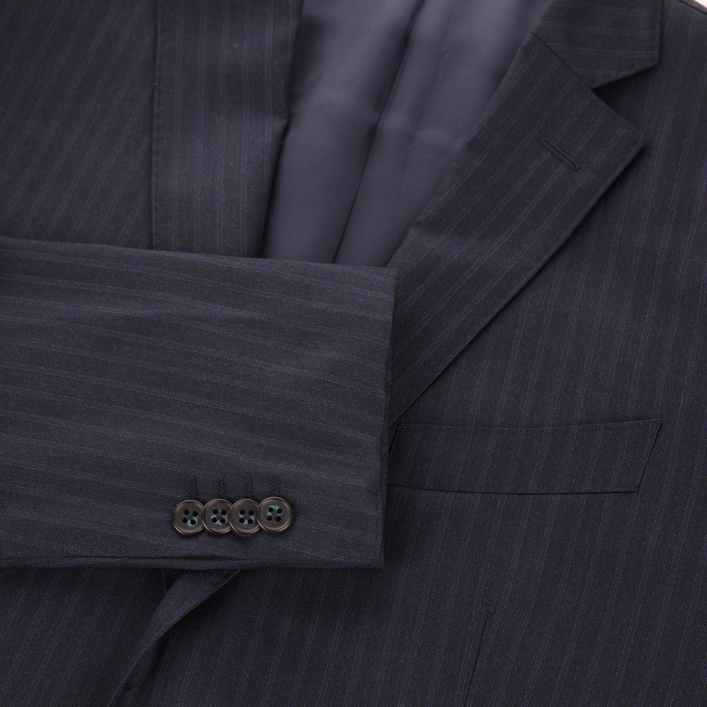 HENRY SARTORIAL Pinstripe Notch Lapel Suit NAVY REG - Henry Bucks