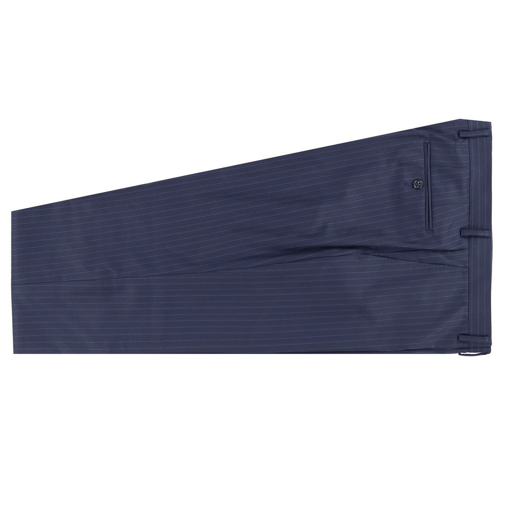 HENRY SARTORIAL Pinstripe Peak lapel Suit MID BLUE REG - Henry Bucks