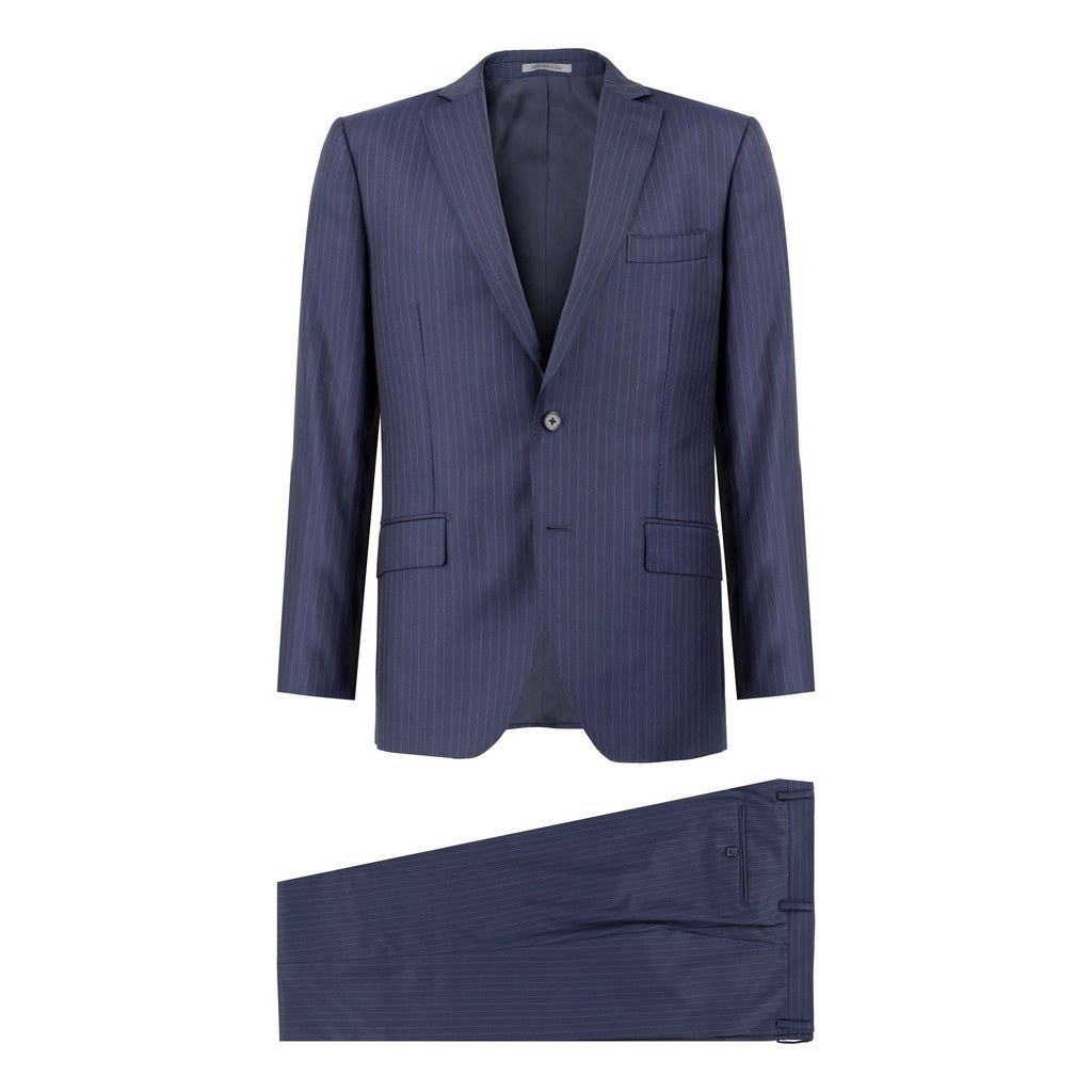 HENRY SARTORIAL Pinstripe Peak lapel Suit MID BLUE REG - Henry Bucks
