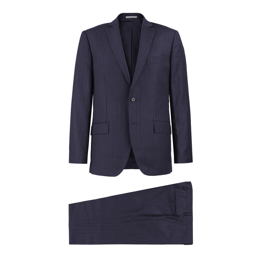 HENRY SARTORIAL Pinstripe Peak lapel Suit NAVY REG - Henry Bucks