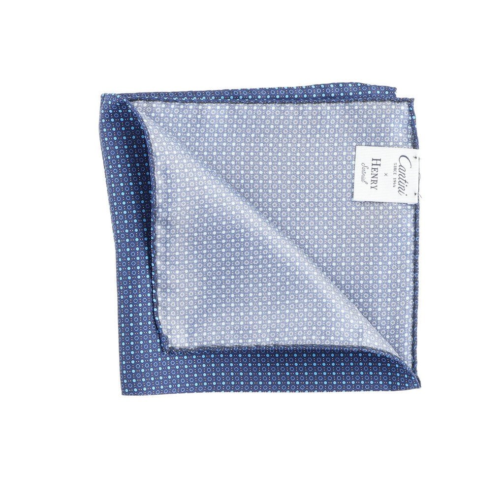 HENRY SARTORIAL Plain Silk Pocket Square BLUE - Henry Bucks